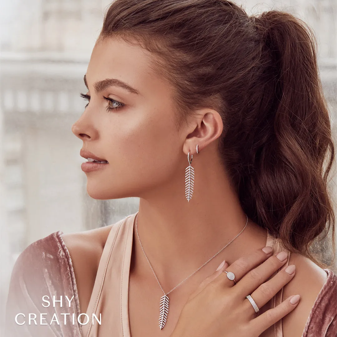 0.60CT DIAMOND 'Phoenix' Drop FEATHER EARRING - Short