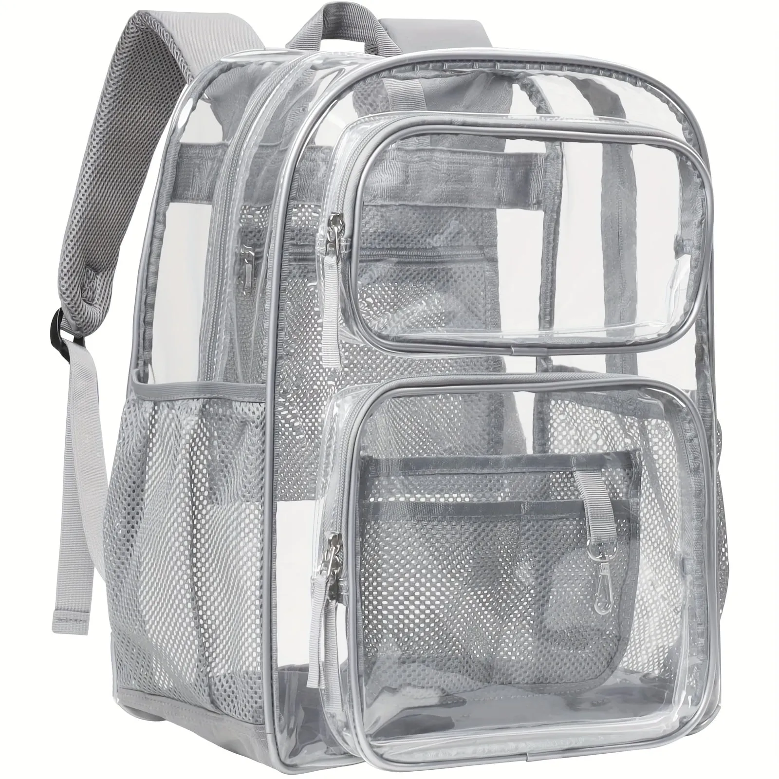 17 Durable Clear Backpack - Multi-pocket PVC Transparency for School, College, Work & Travel - Water-Resistant, Stylish & Convenient