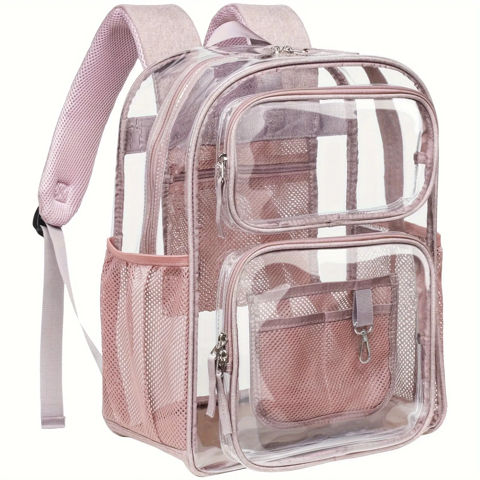 17 Durable Clear Backpack - Multi-pocket PVC Transparency for School, College, Work & Travel - Water-Resistant, Stylish & Convenient
