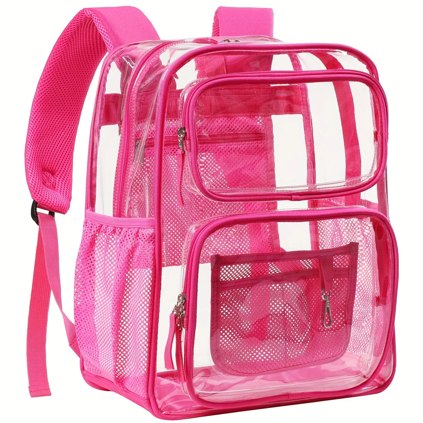 17 Durable Clear Backpack - Multi-pocket PVC Transparency for School, College, Work & Travel - Water-Resistant, Stylish & Convenient