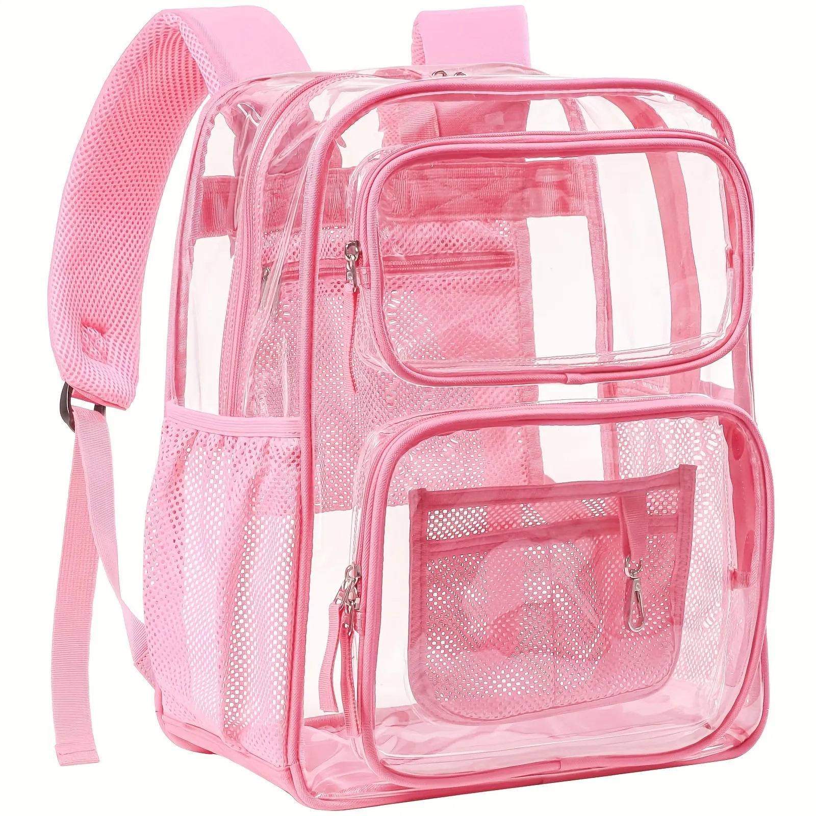 17 Durable Clear Backpack - Multi-pocket PVC Transparency for School, College, Work & Travel - Water-Resistant, Stylish & Convenient