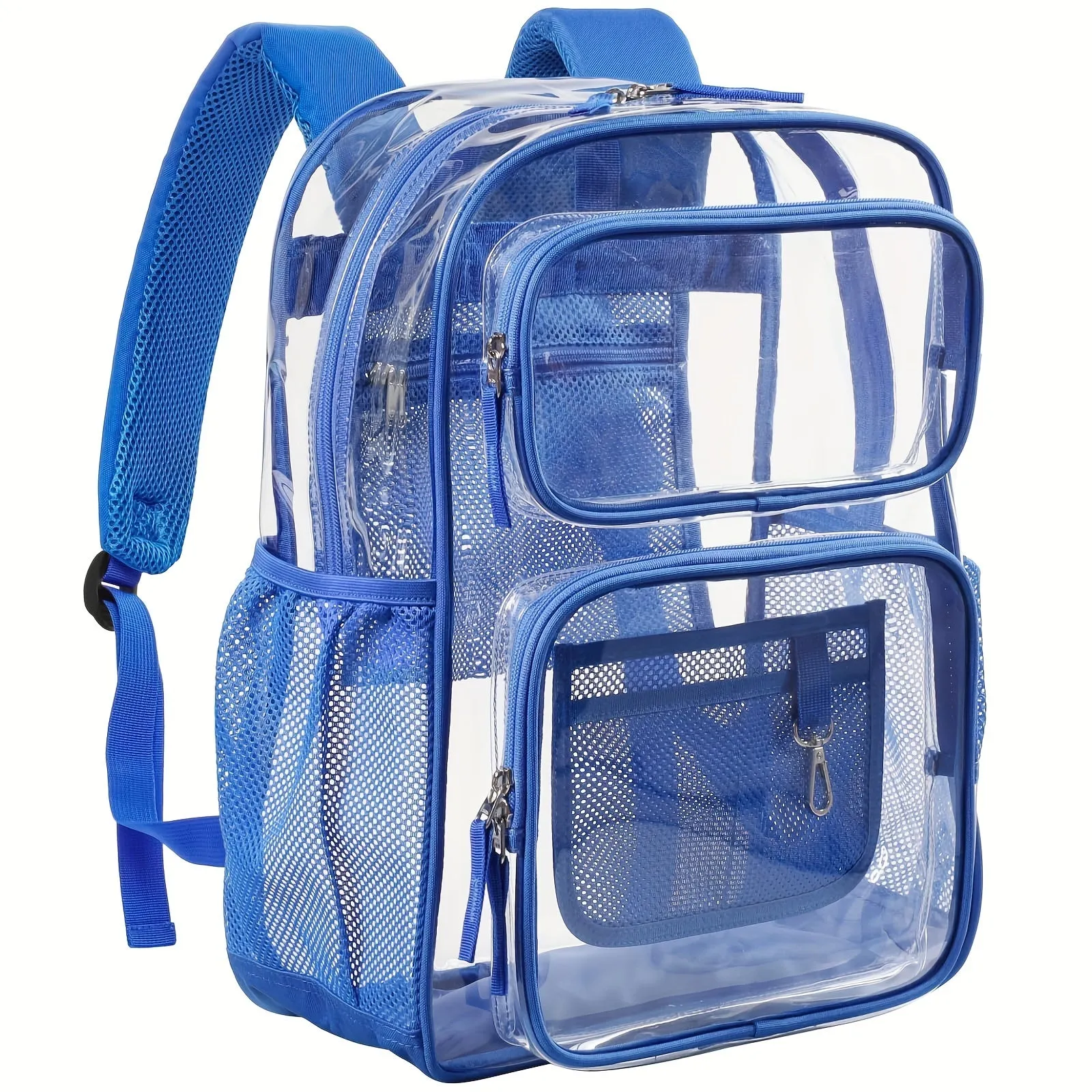 17 Durable Clear Backpack - Multi-pocket PVC Transparency for School, College, Work & Travel - Water-Resistant, Stylish & Convenient