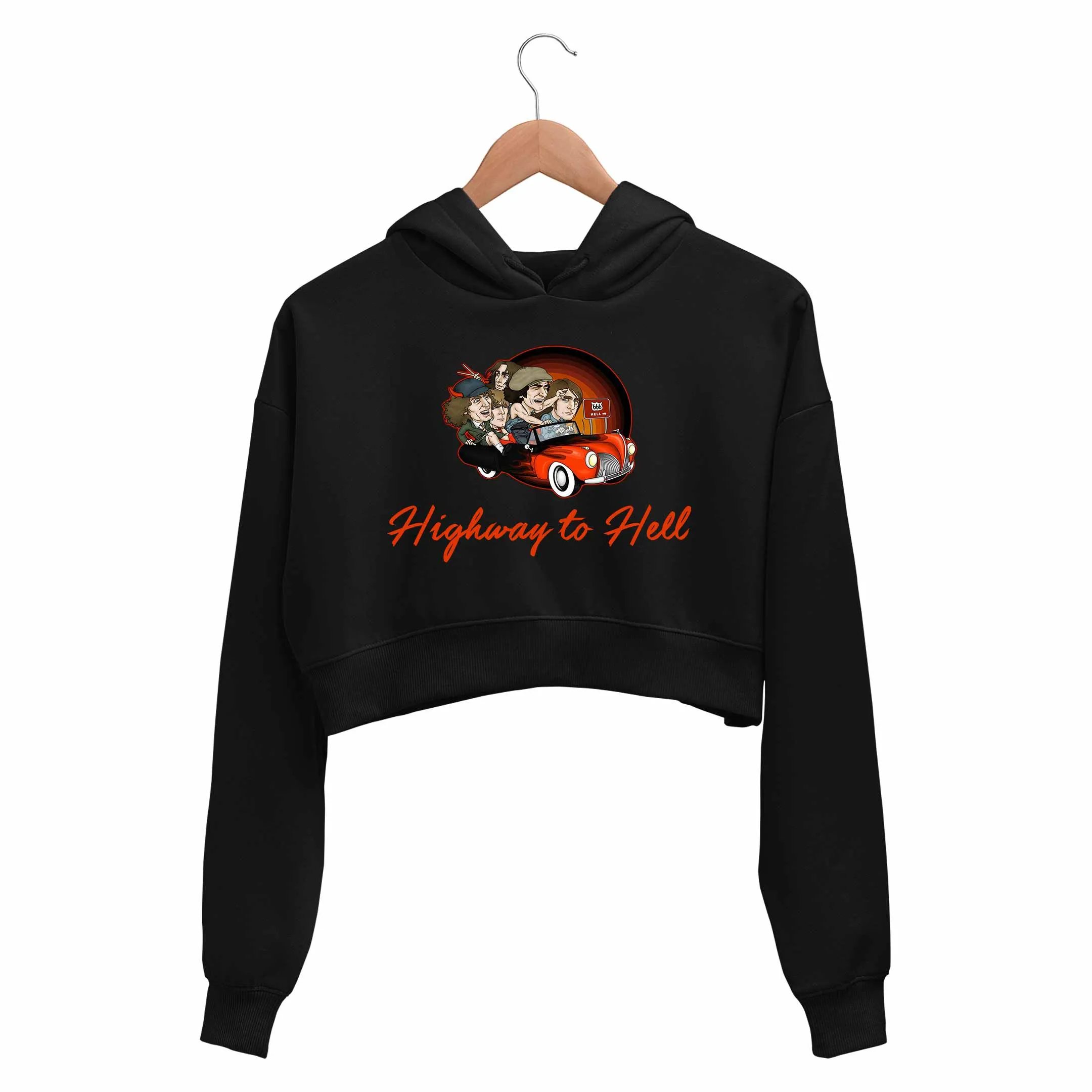 AC/DC Crop Hoodie - Highway To Hell
