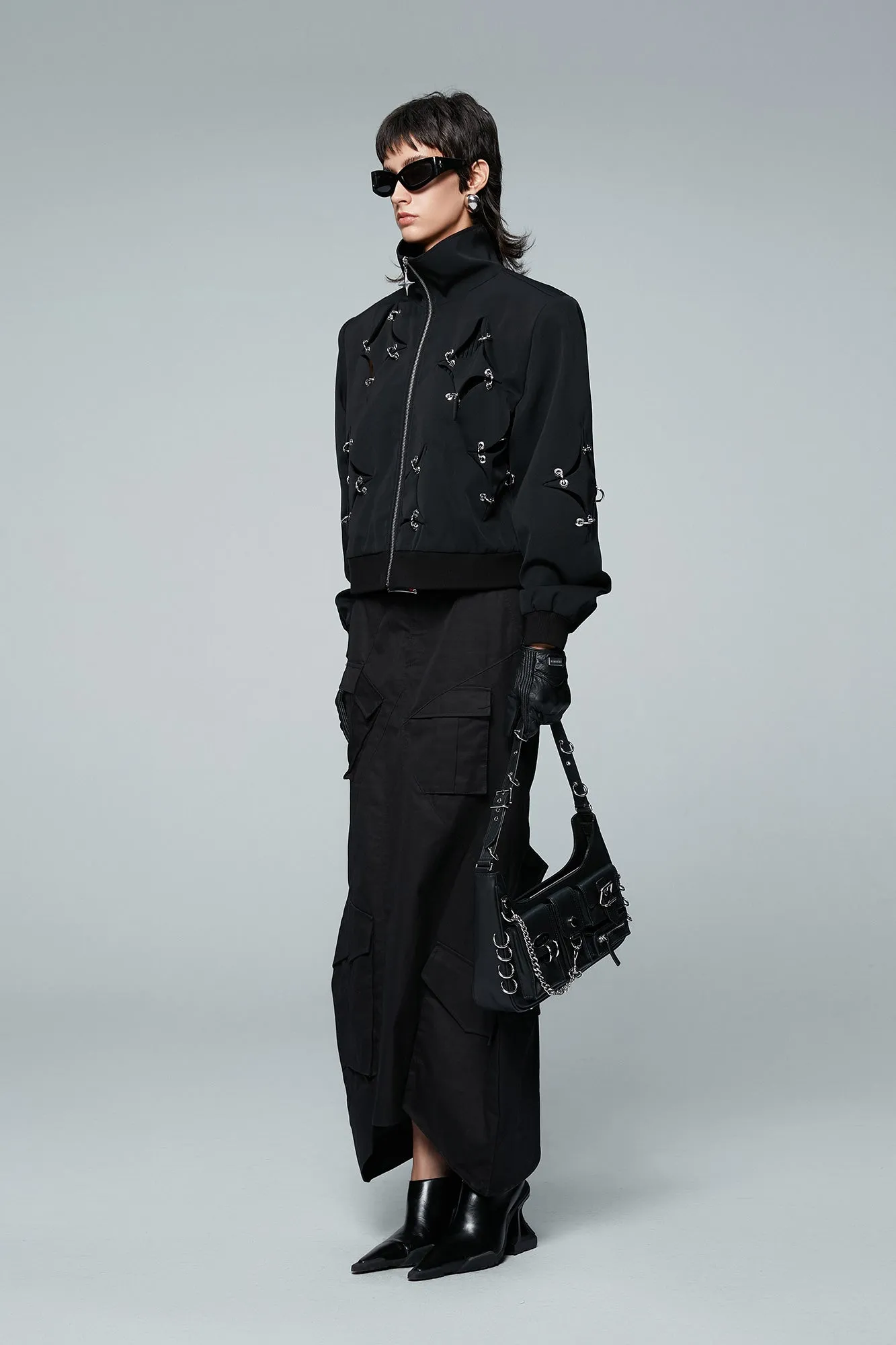 Acetate wool four star metal ring jacket