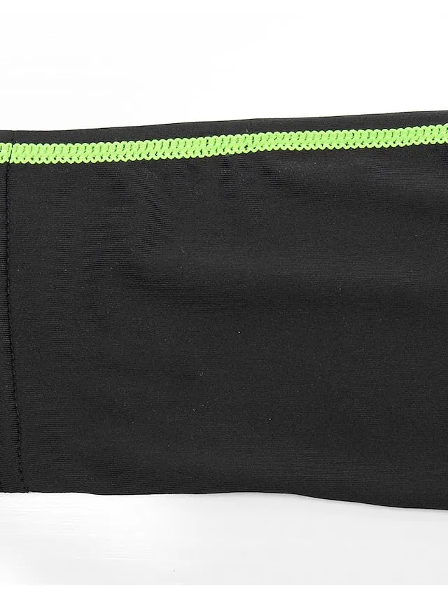 Arsuxeo Men's Compression Shirt Running Shirt Stripe-Trim Reflective Strip Long Sleeve Base Layer Athletic Winter Spandex Breathable Moisture Wicking Soft Running Active Training Jogging Sportswear