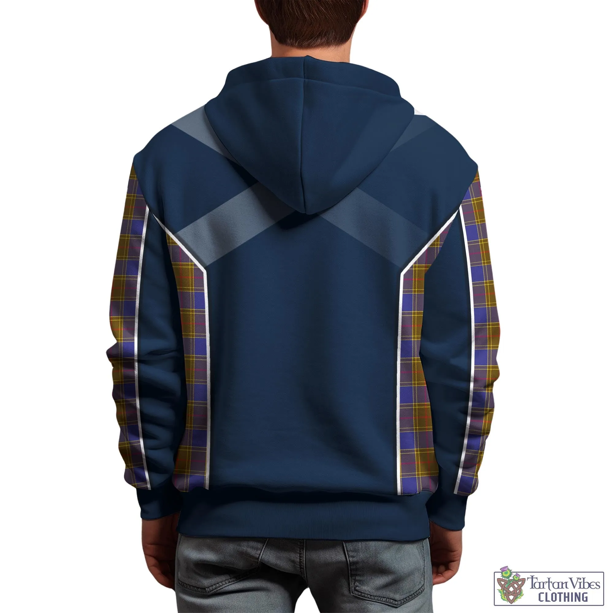 Balfour Tartan Hoodie with Family Crest and Lion Rampant Vibes Sport Style