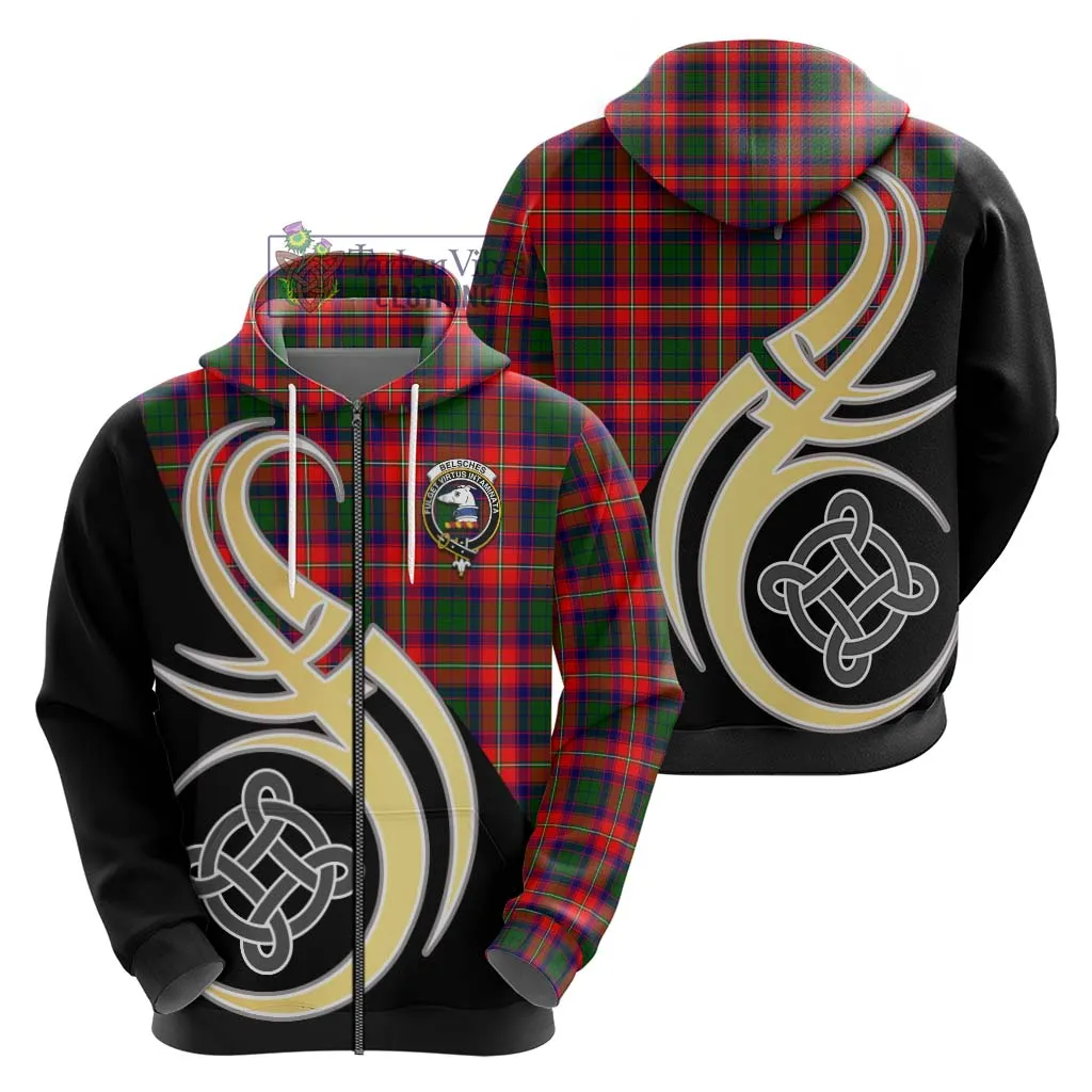 Belsches Tartan Hoodie with Family Crest and Celtic Symbol Style