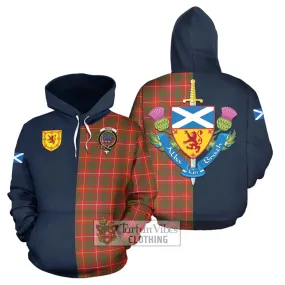 Bruce Modern Tartan Hoodie Alba with Scottish Lion Royal Arm Half Style