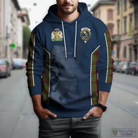 Buchan Tartan Hoodie with Family Crest and Lion Rampant Vibes Sport Style