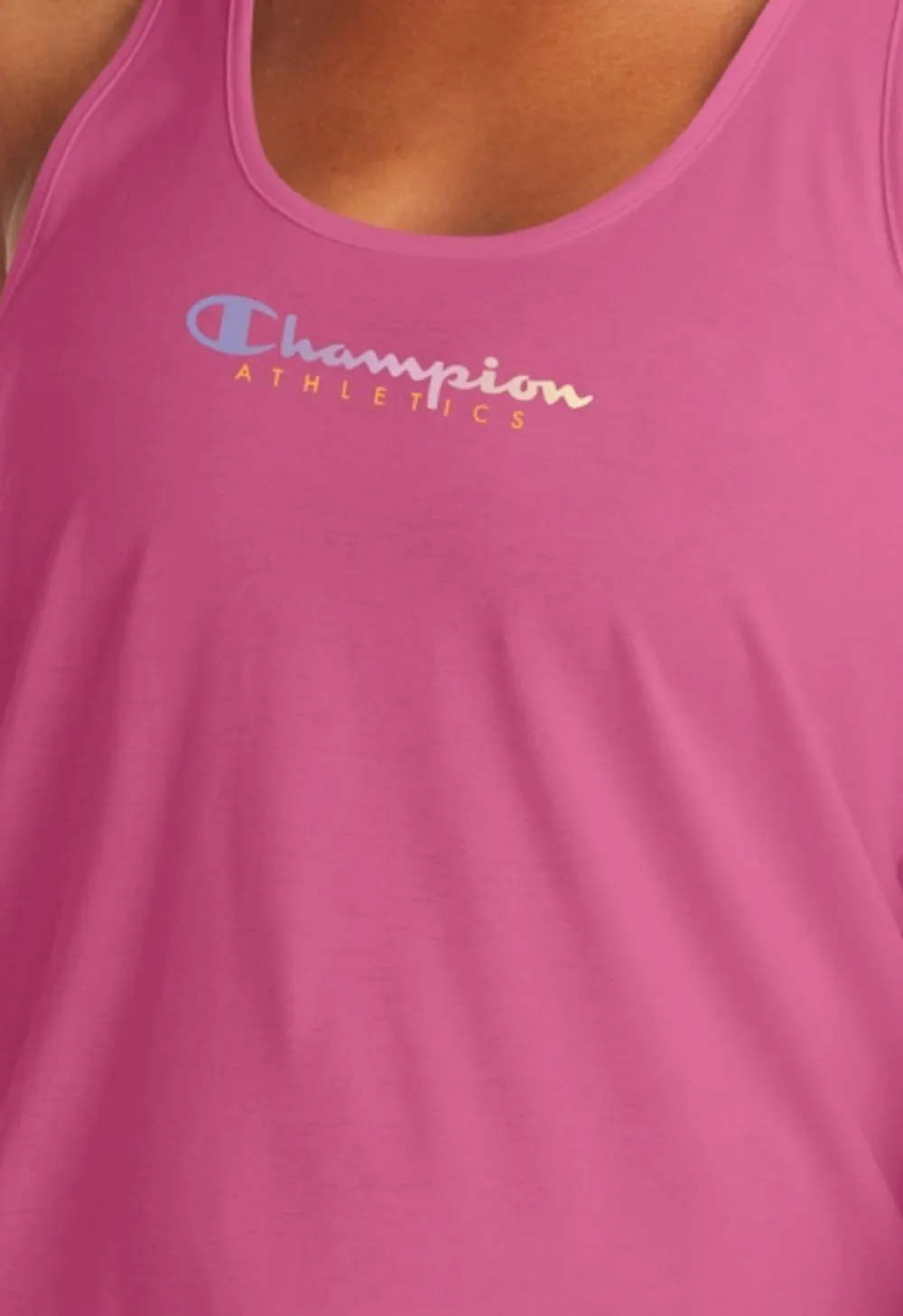 Champion Women's Racerback Logo Tank Top Pink Size Medium