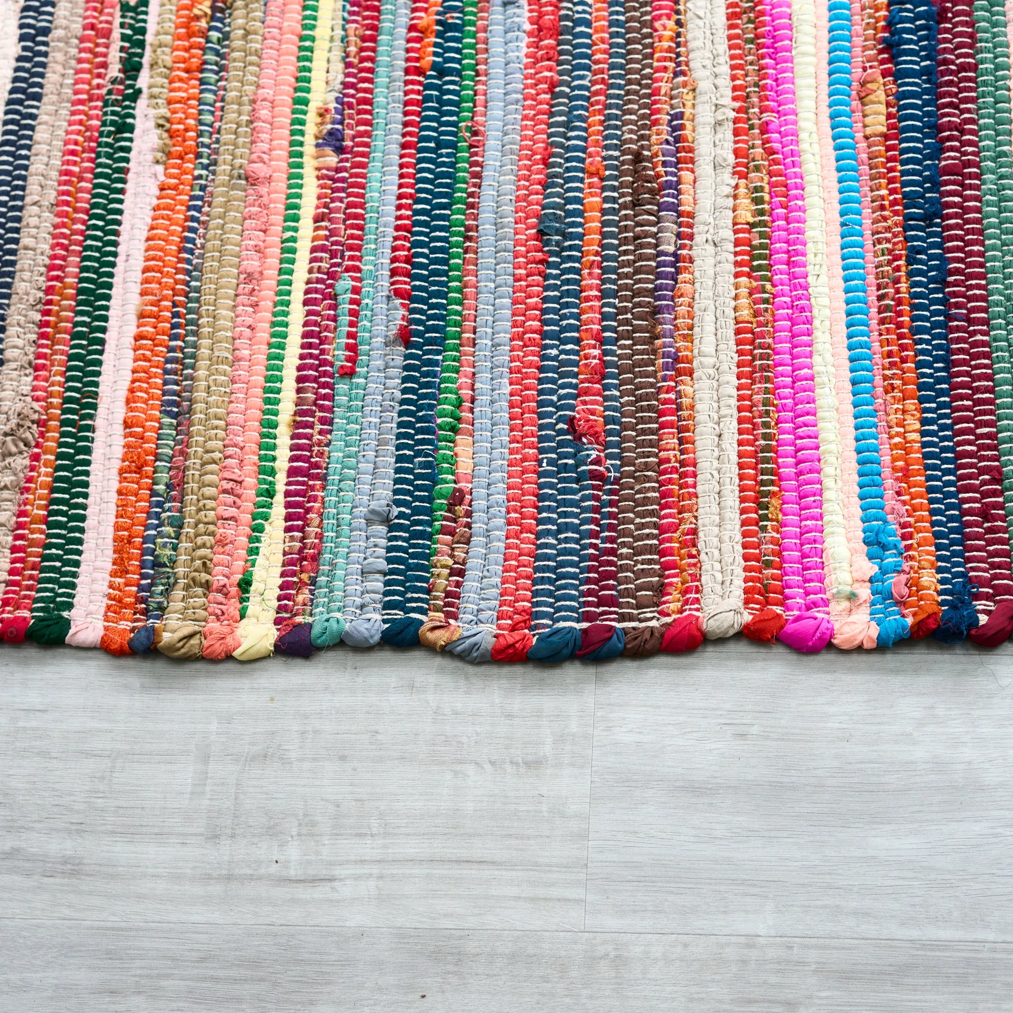 Chindi Handwoven Multi Coloured Recycled Rag Rug