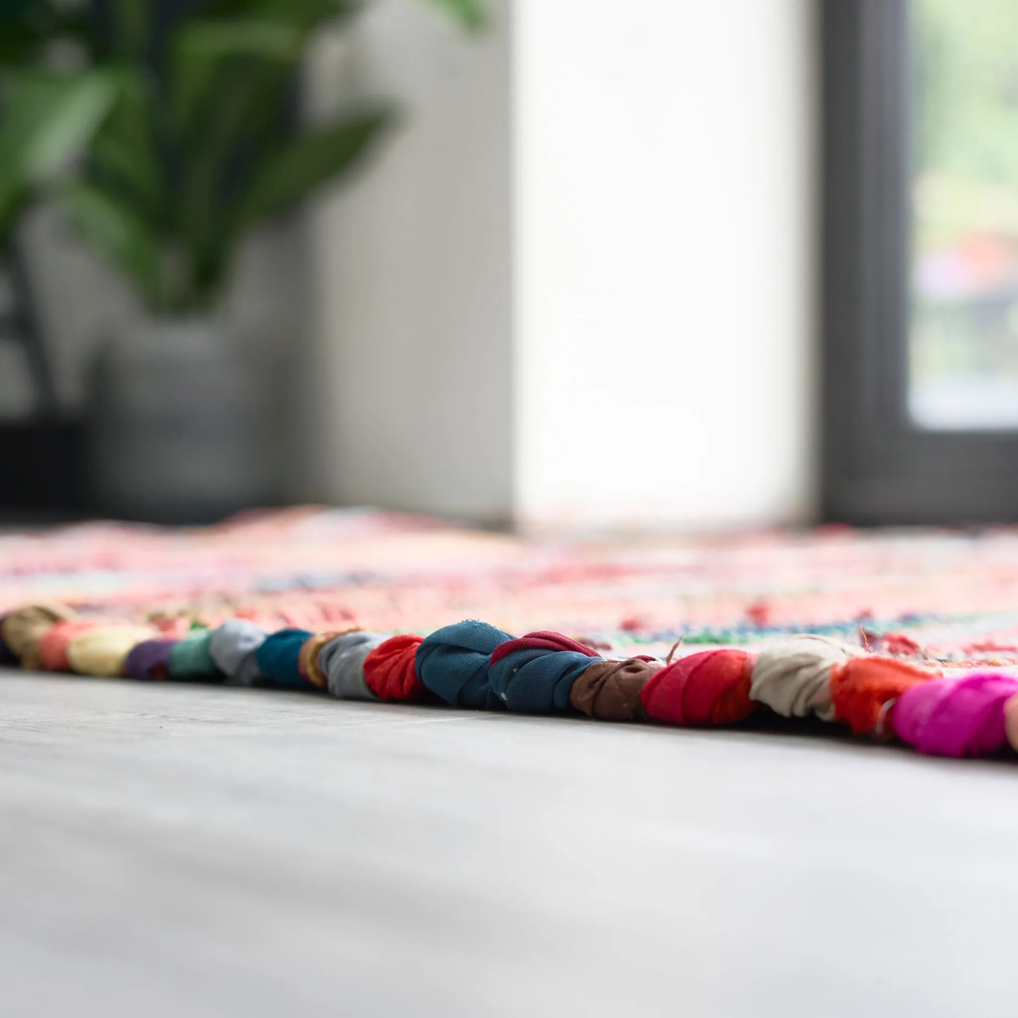 Chindi Handwoven Multi Coloured Recycled Rag Rug