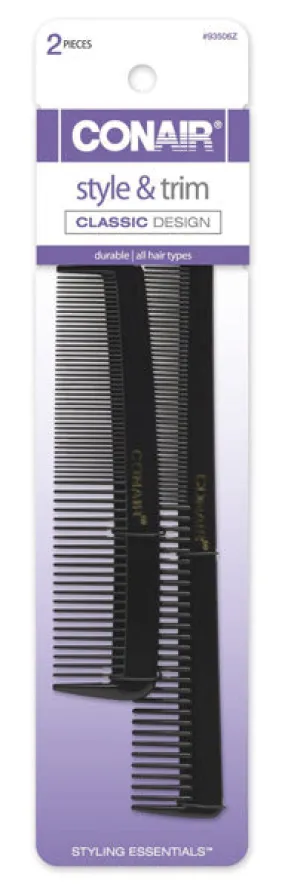 CONAIR - Pocket and Barber Comb Hard Rubber - 1 Set