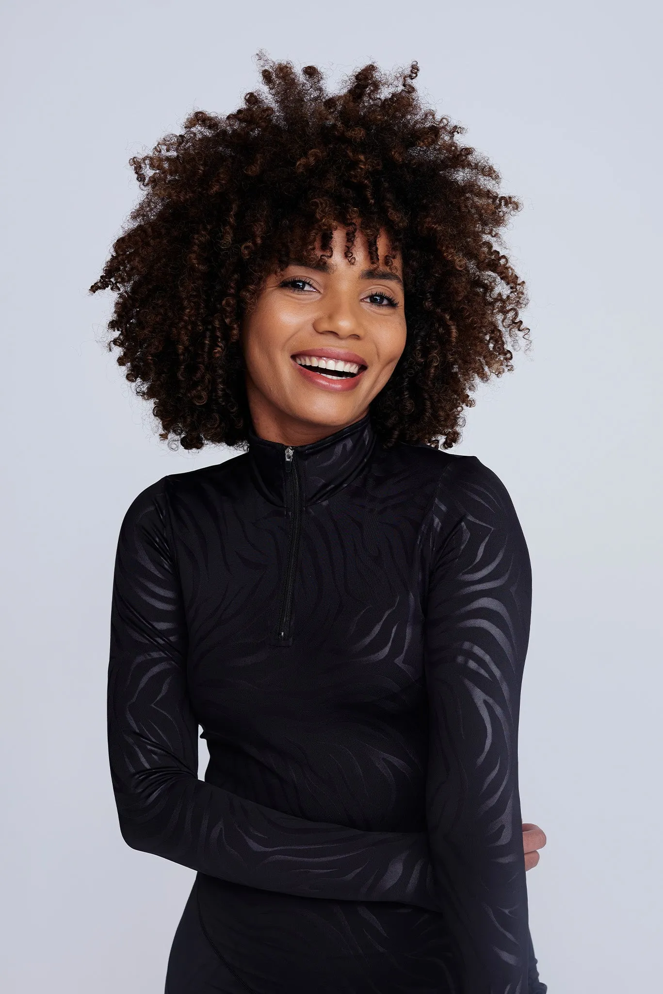 Desire Half-Zip Top in Zebra