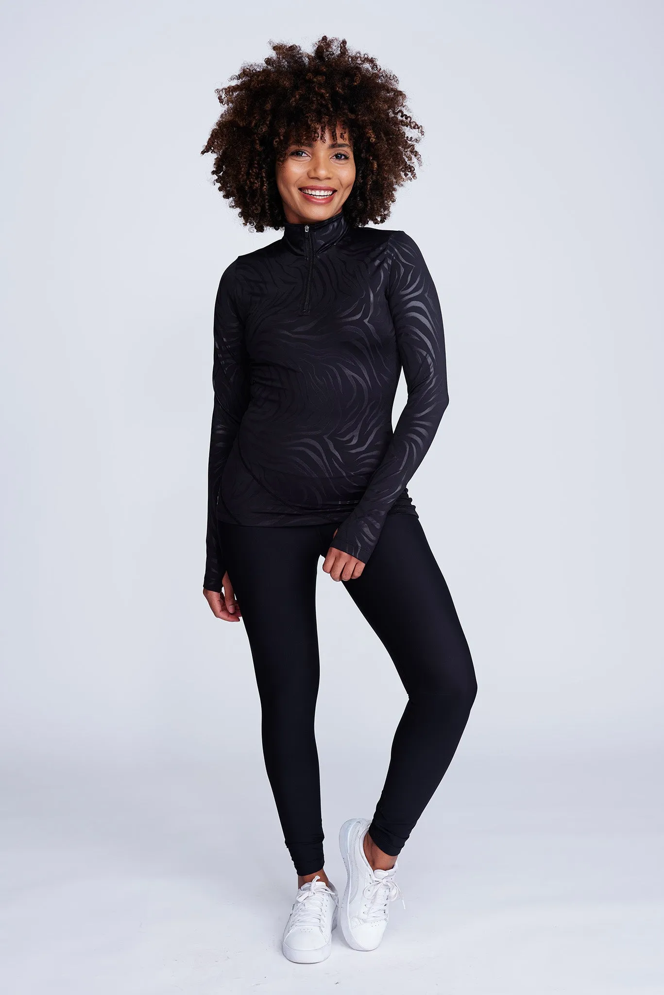 Desire Half-Zip Top in Zebra