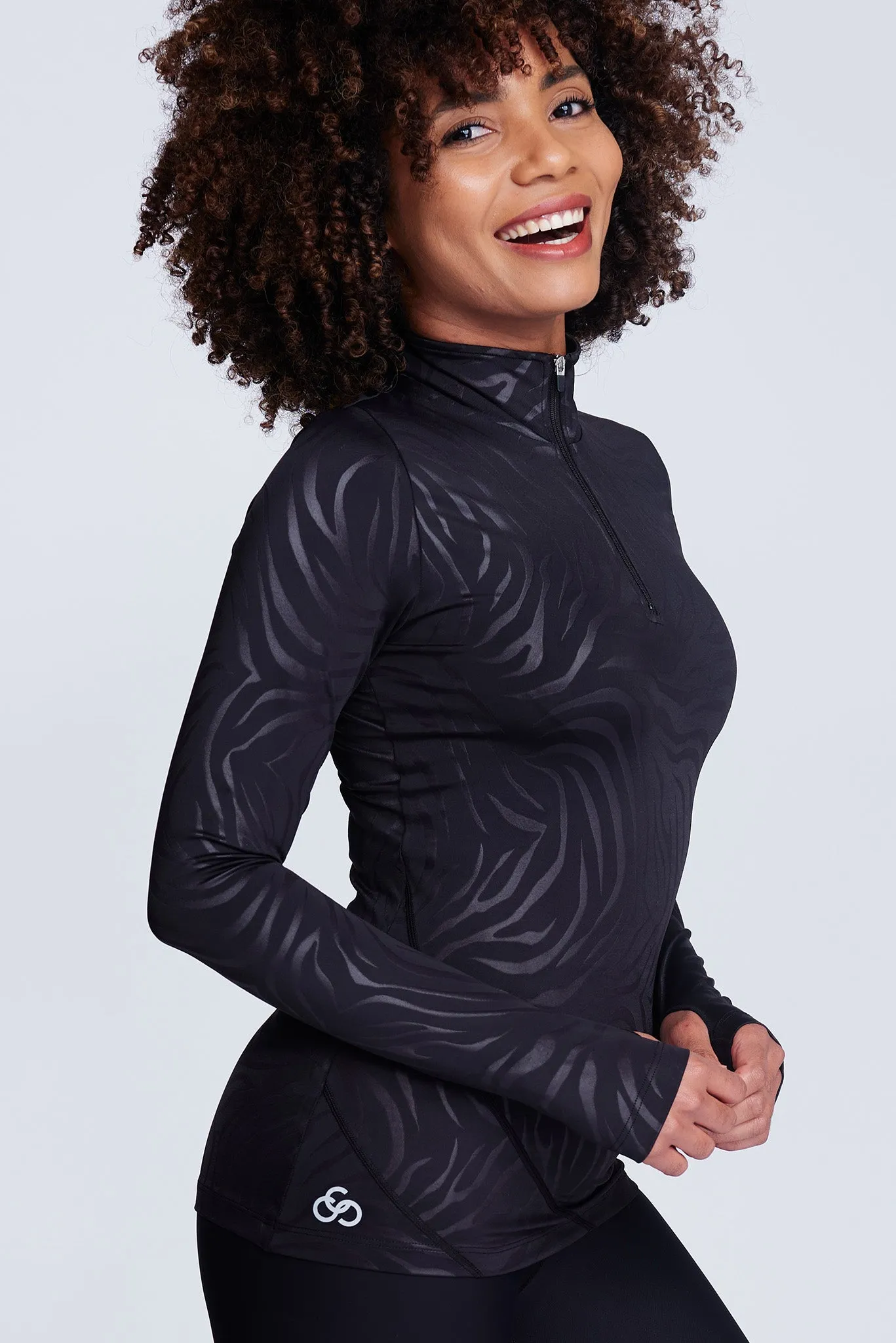 Desire Half-Zip Top in Zebra