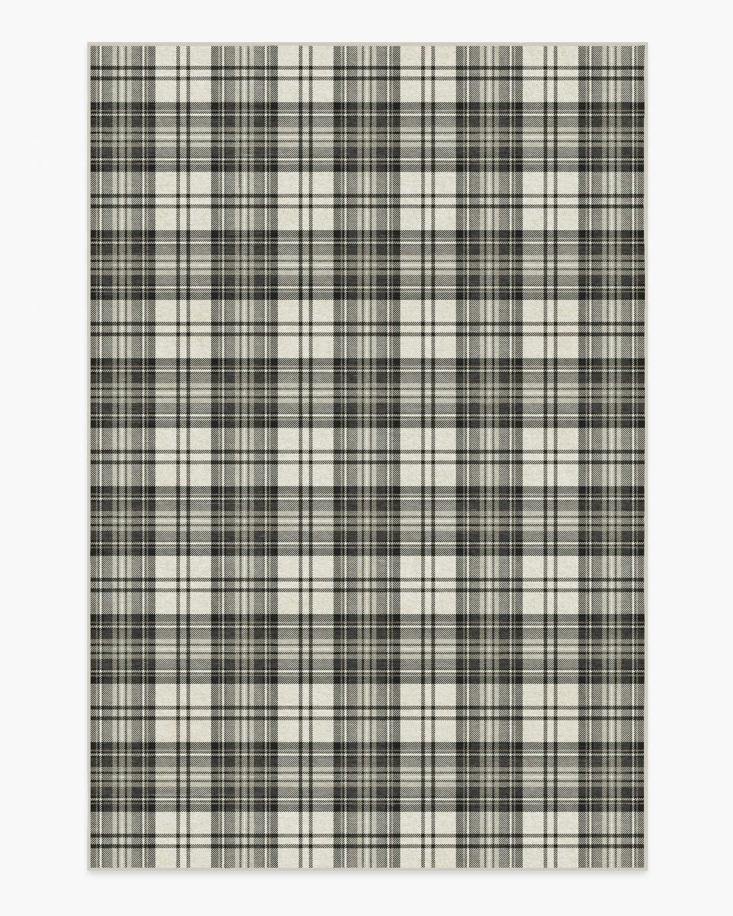 Dress Stewart Tartan Black & Ivory Tufted Rug