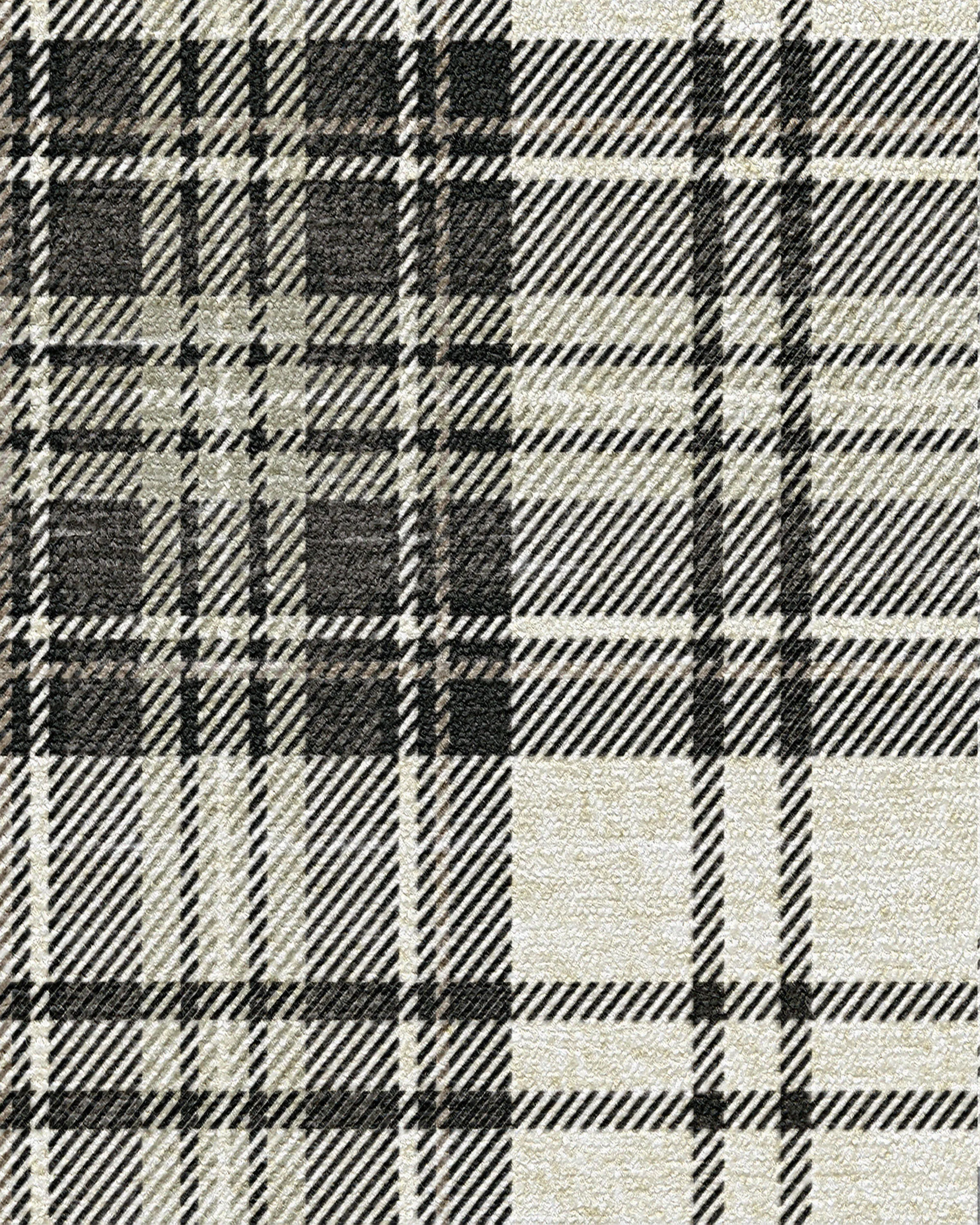 Dress Stewart Tartan Black & Ivory Tufted Rug