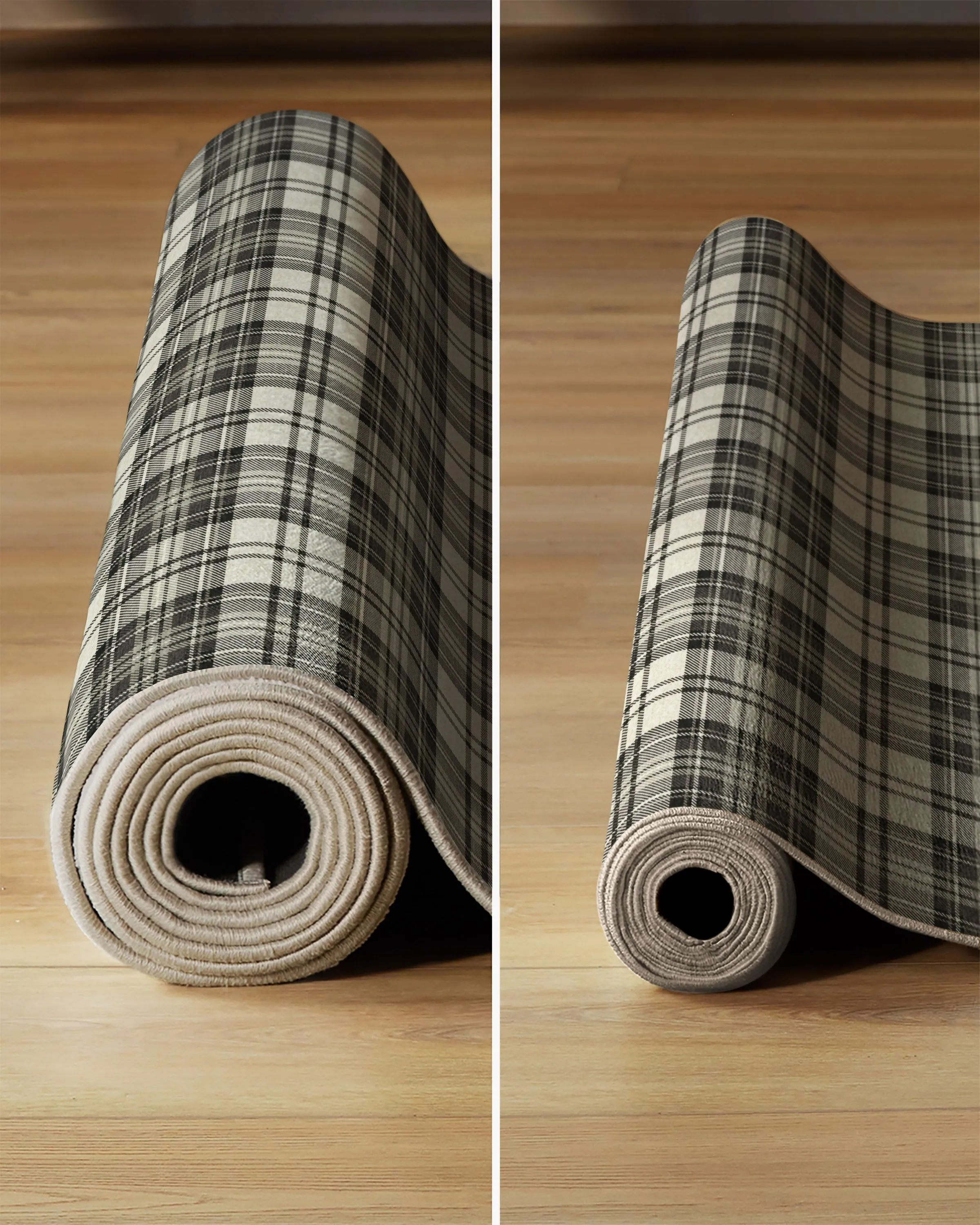 Dress Stewart Tartan Black & Ivory Tufted Rug