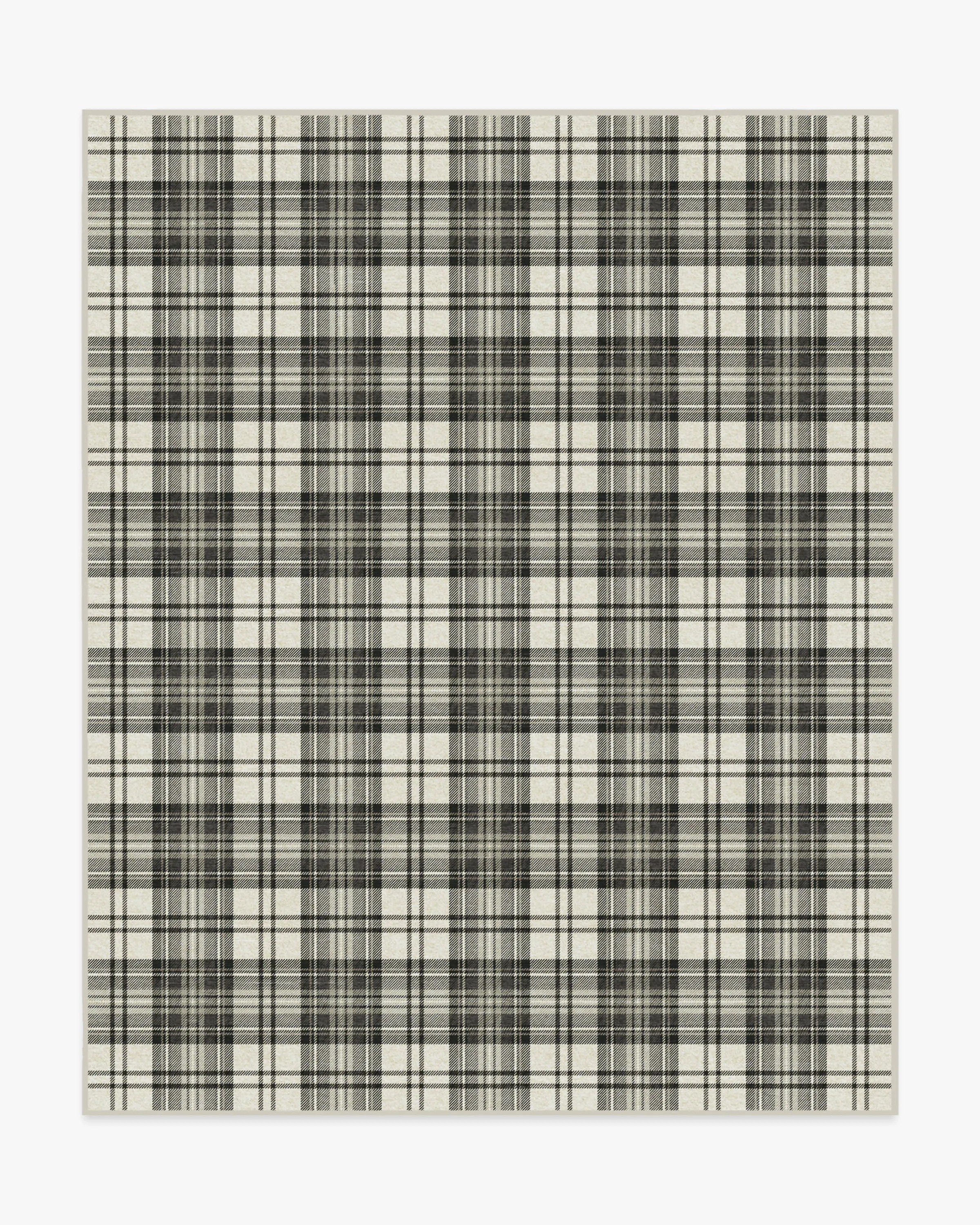 Dress Stewart Tartan Black & Ivory Tufted Rug