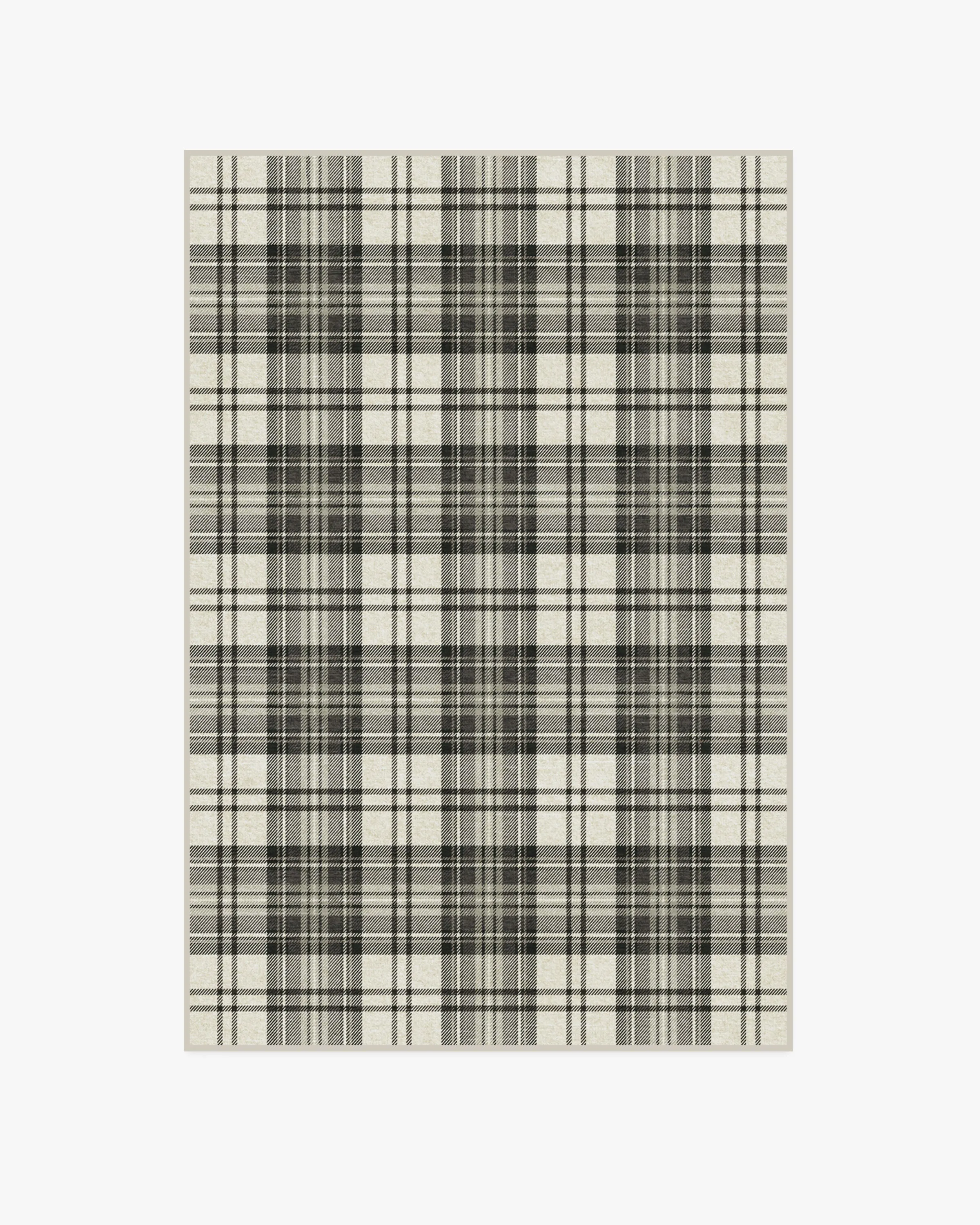 Dress Stewart Tartan Black & Ivory Tufted Rug