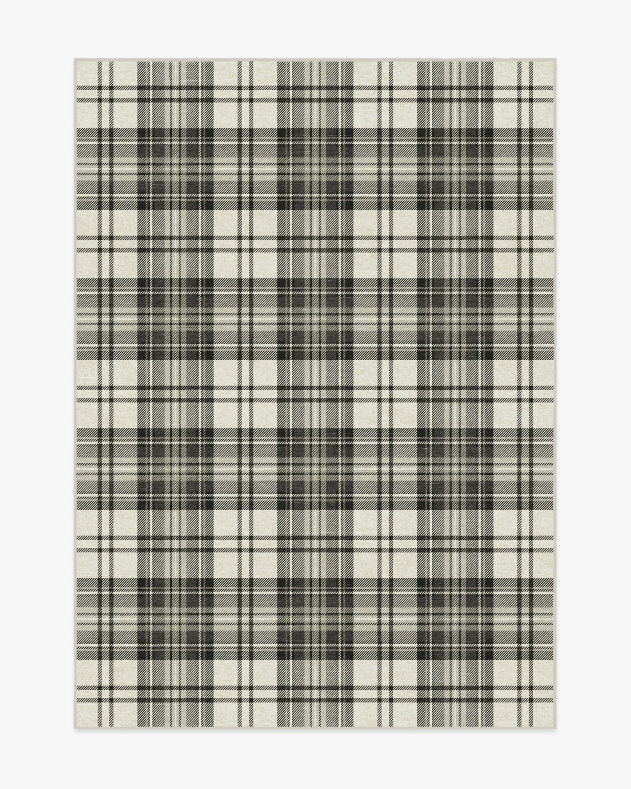 Dress Stewart Tartan Black & Ivory Tufted Rug