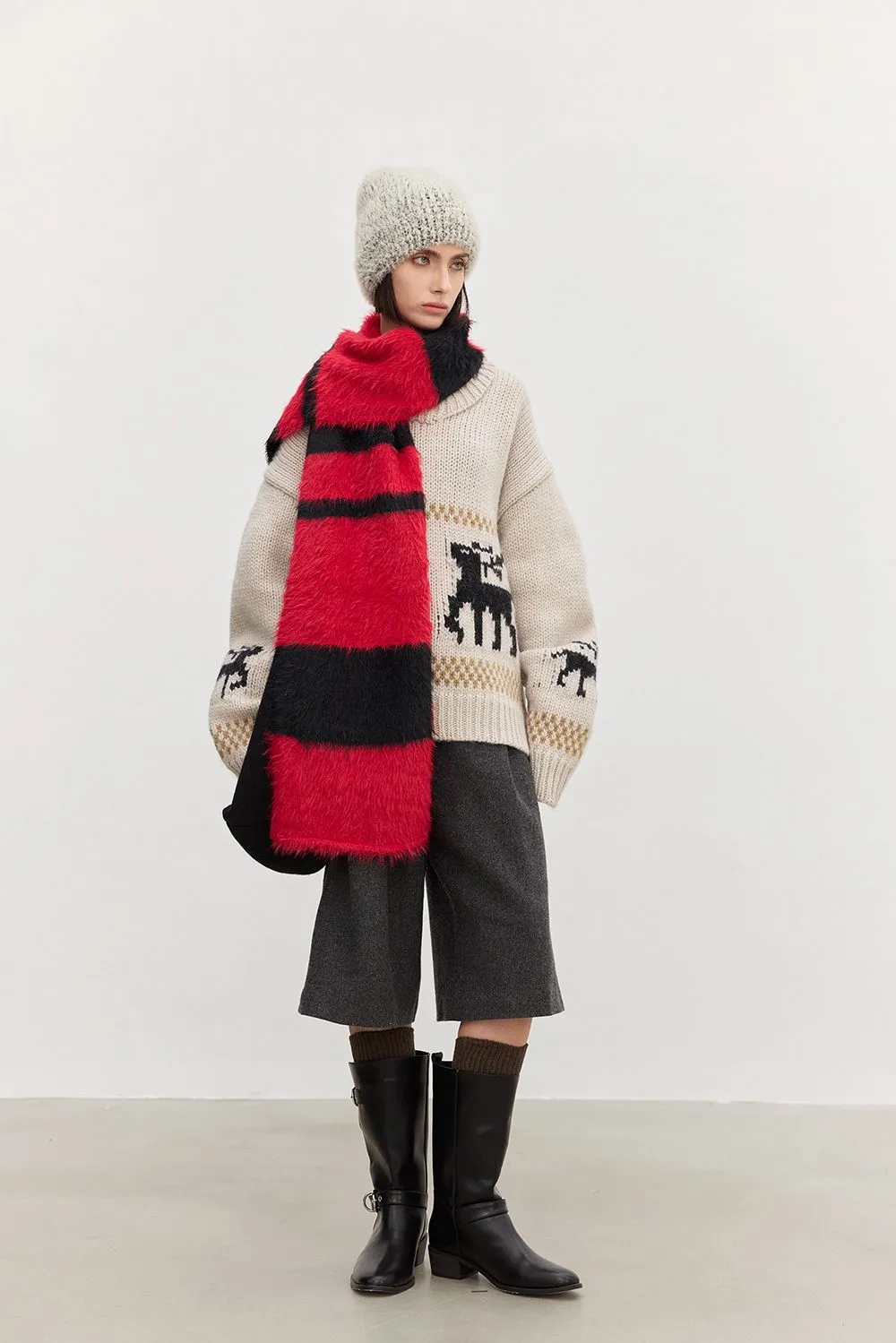 Elk Jacquard Wool Sweater