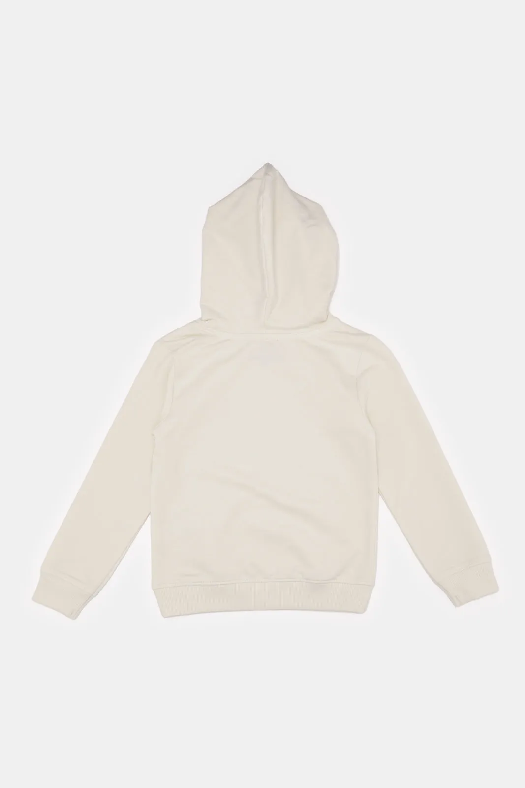Infant Boys Beige Hooded Sweatshirt
