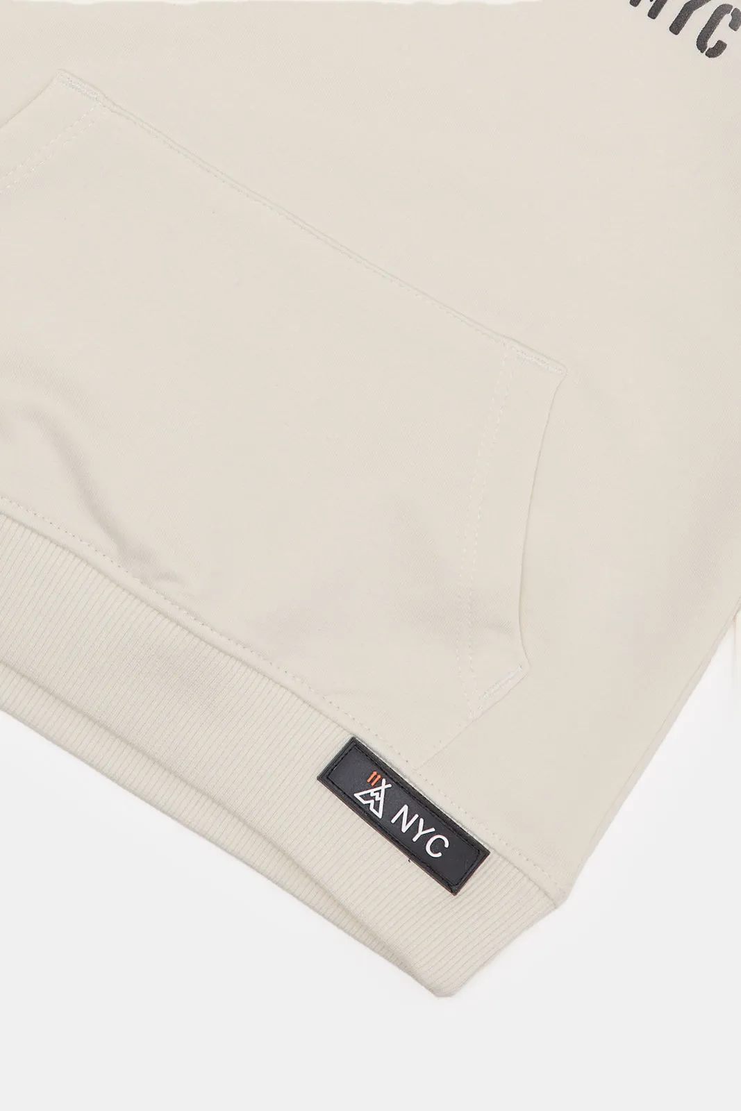 Infant Boys Beige Hooded Sweatshirt