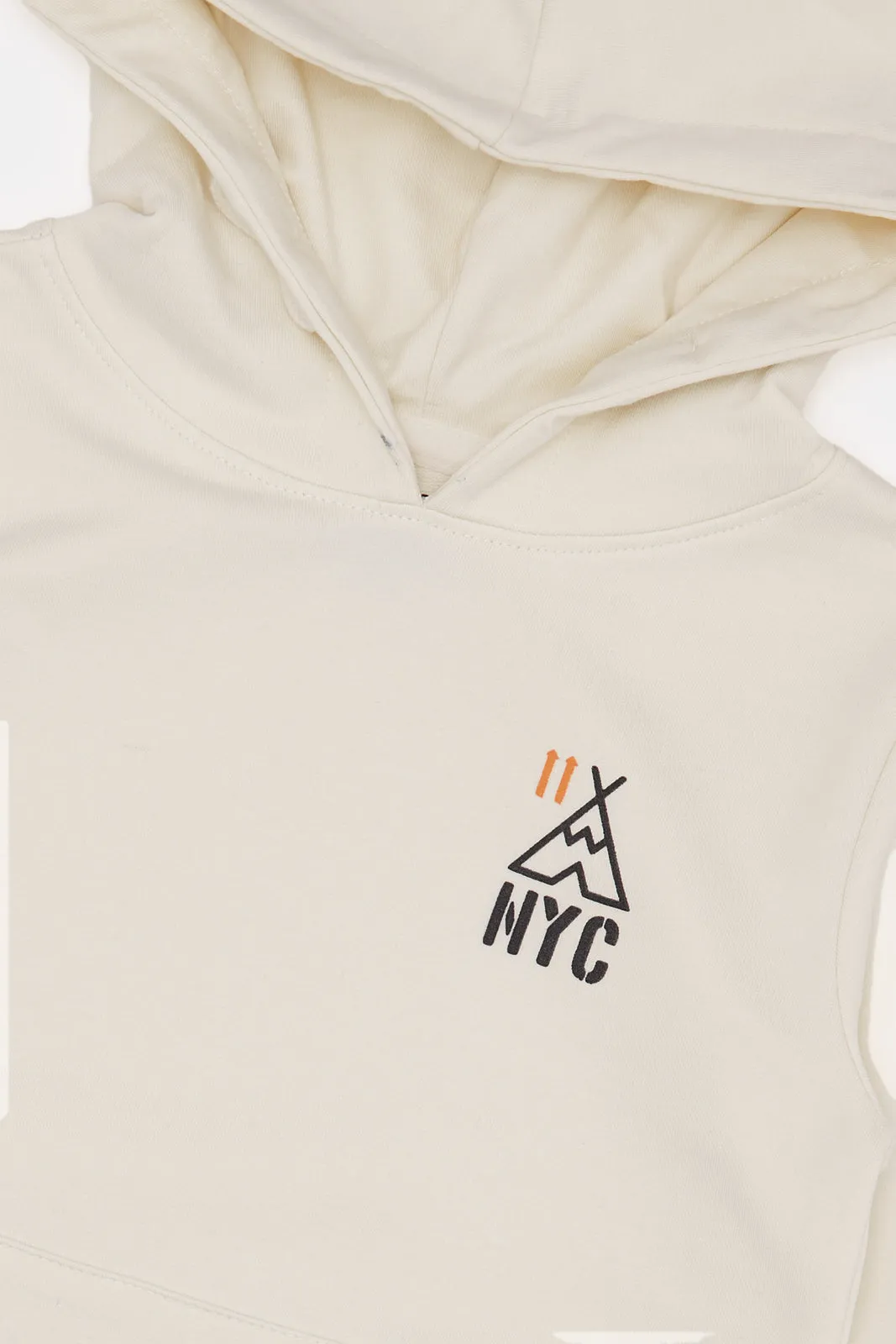Infant Boys Beige Hooded Sweatshirt