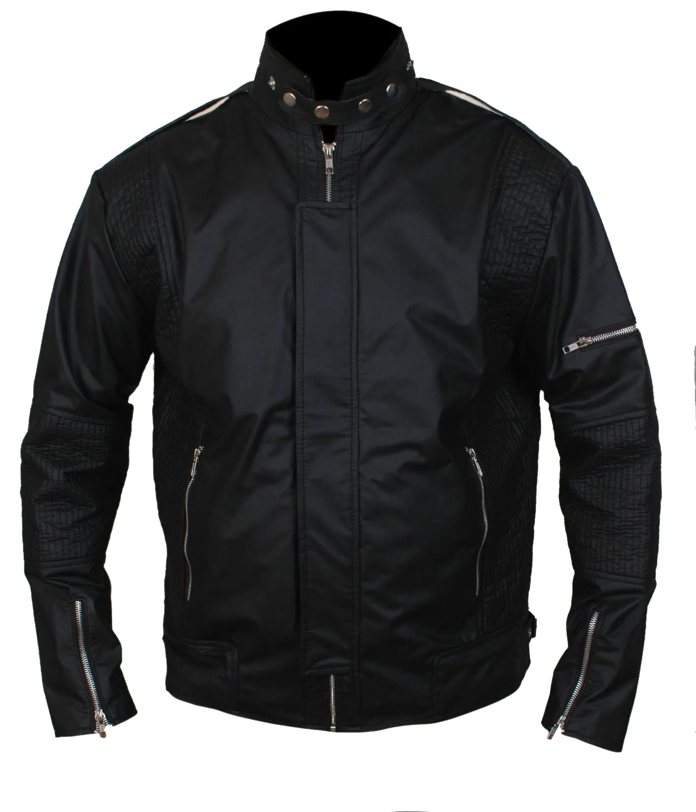 Leather Jackets Hub Men's Daft Punk Eloctroma Get Lukcy Faux Leather Jacket (Black, Fencing Jacket) - 1501783