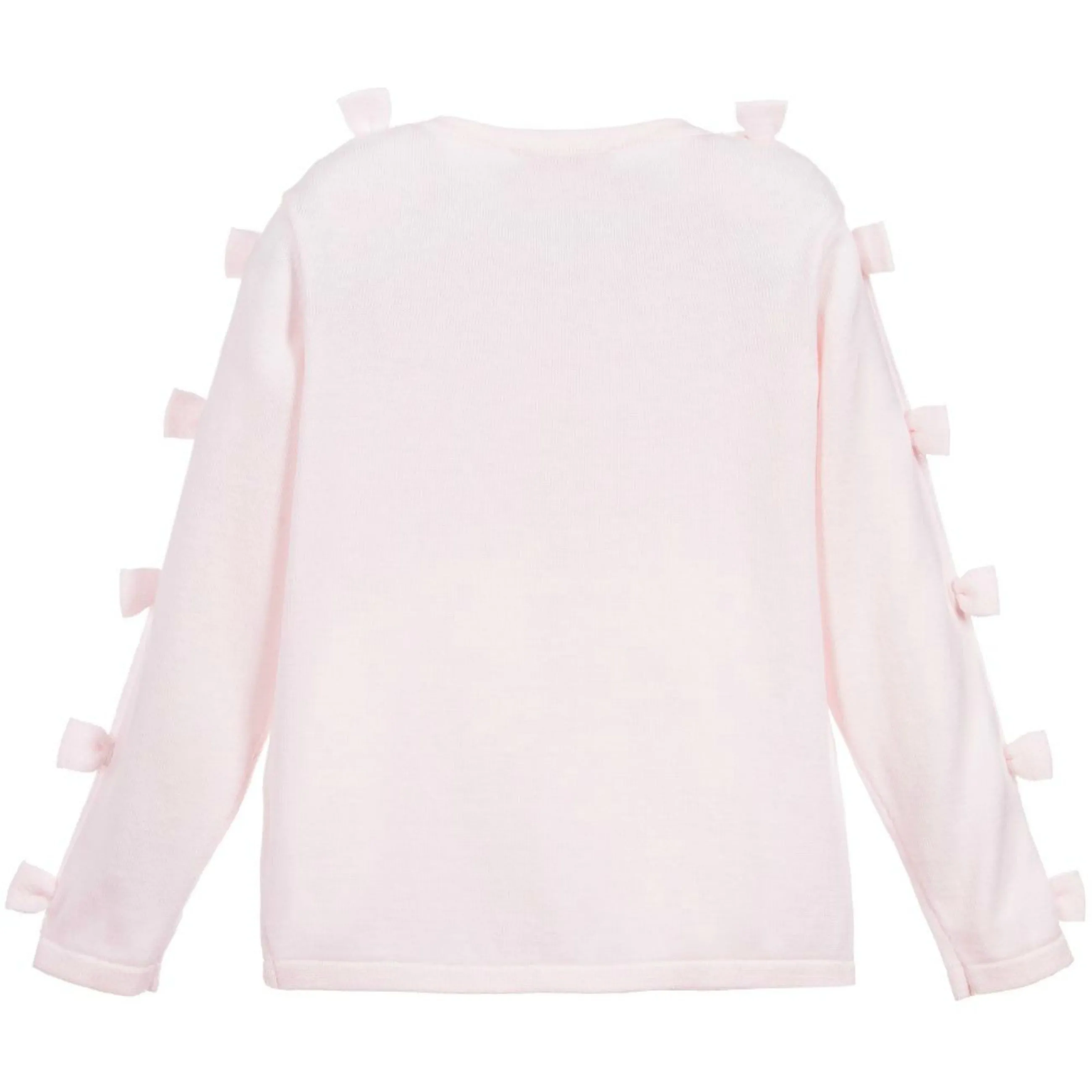 Lili Gaufrette Infant to Youth Girls Pink Knit Bow Cardigan