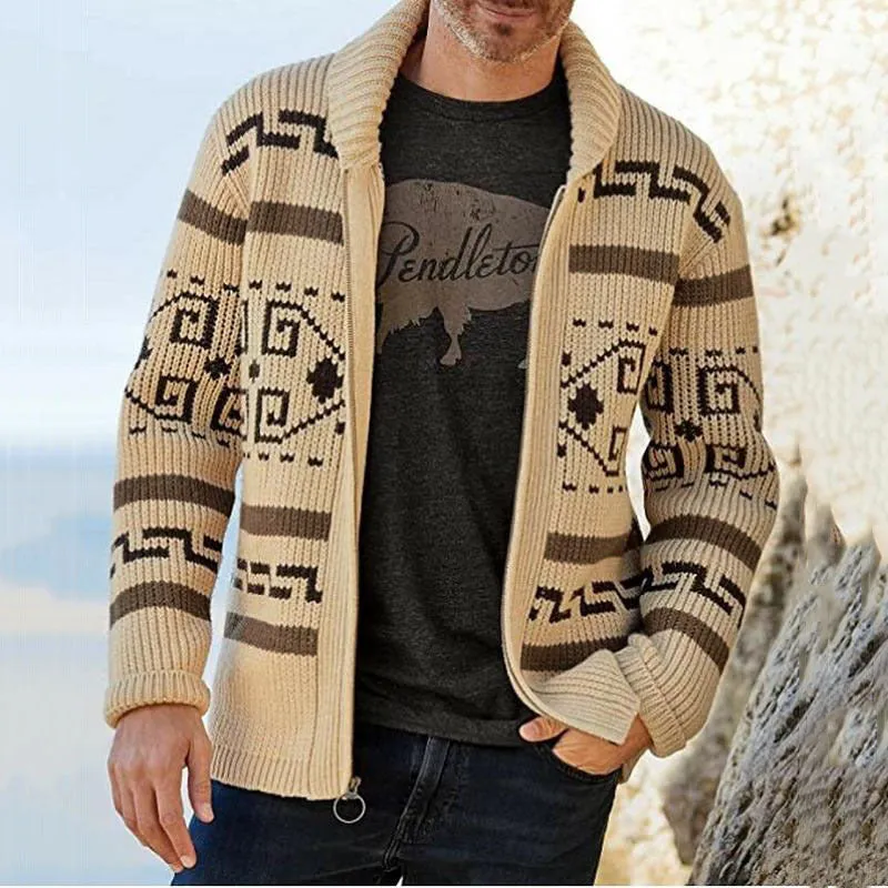 LONG SLEEVED SLIM FIT JACQUARD KNITTED SWEATER