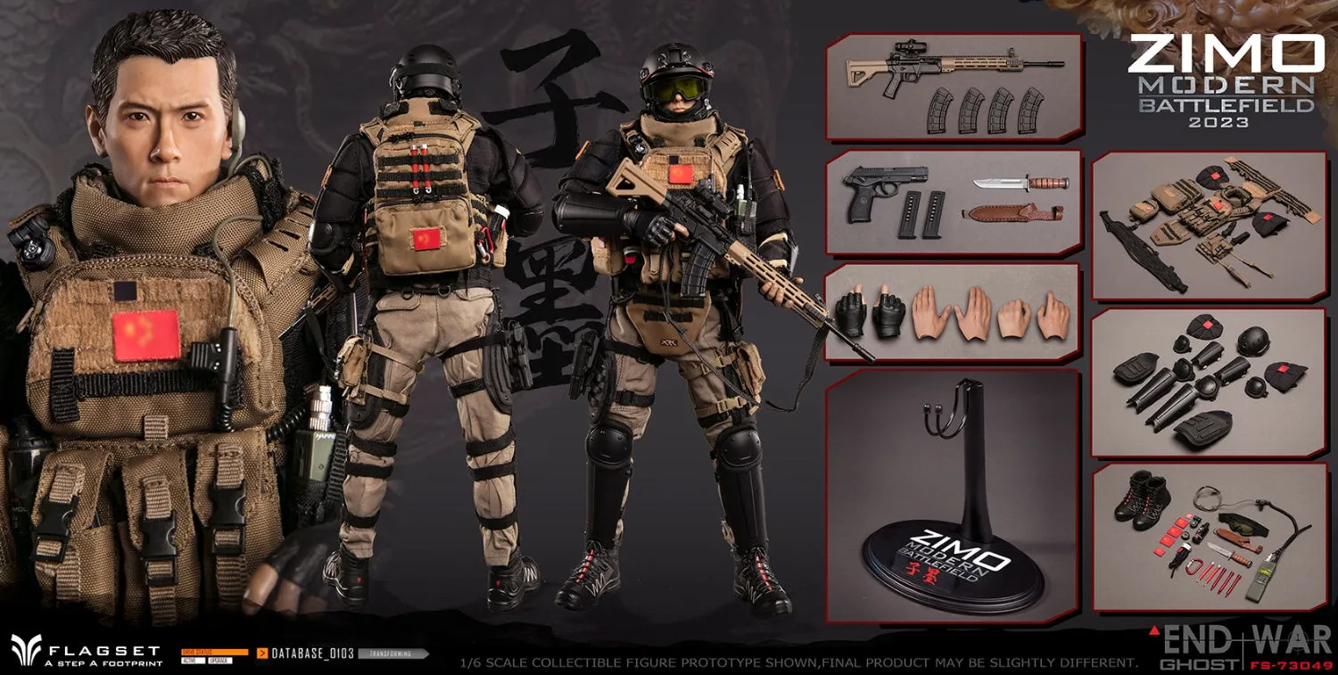 Modern Battlefield - Zimo - Black Metal Helmet w/Goggles & Balaclava