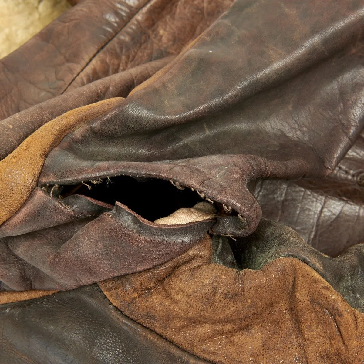 Original German WWII Luftwaffe Leather Flight Jacket