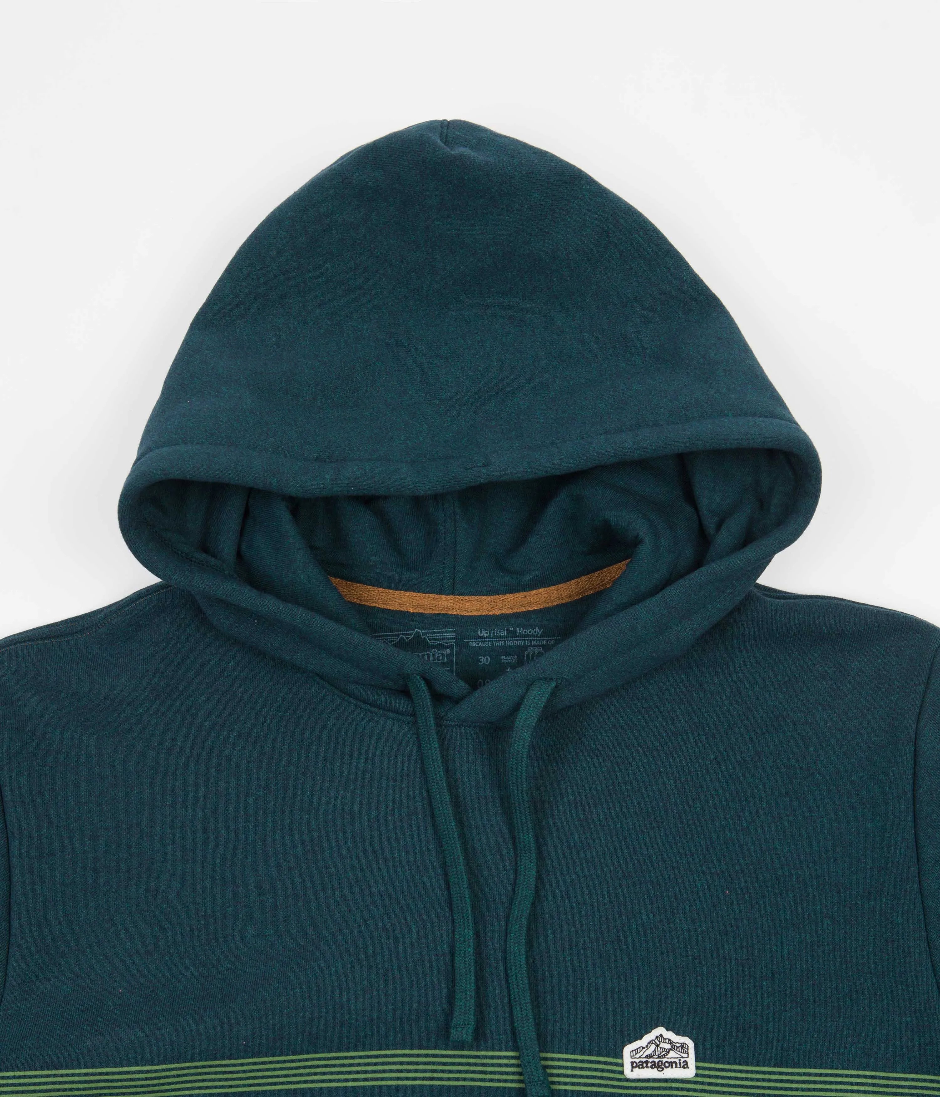 Patagonia Line Logo Ridge Stripe Uprisal Hoodie - Dark Borealis Green