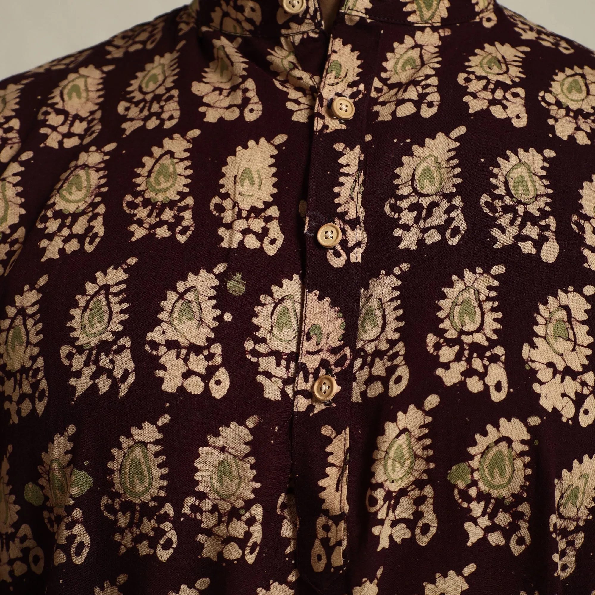 Pure Cotton Men Long Batik Print Kurta 09