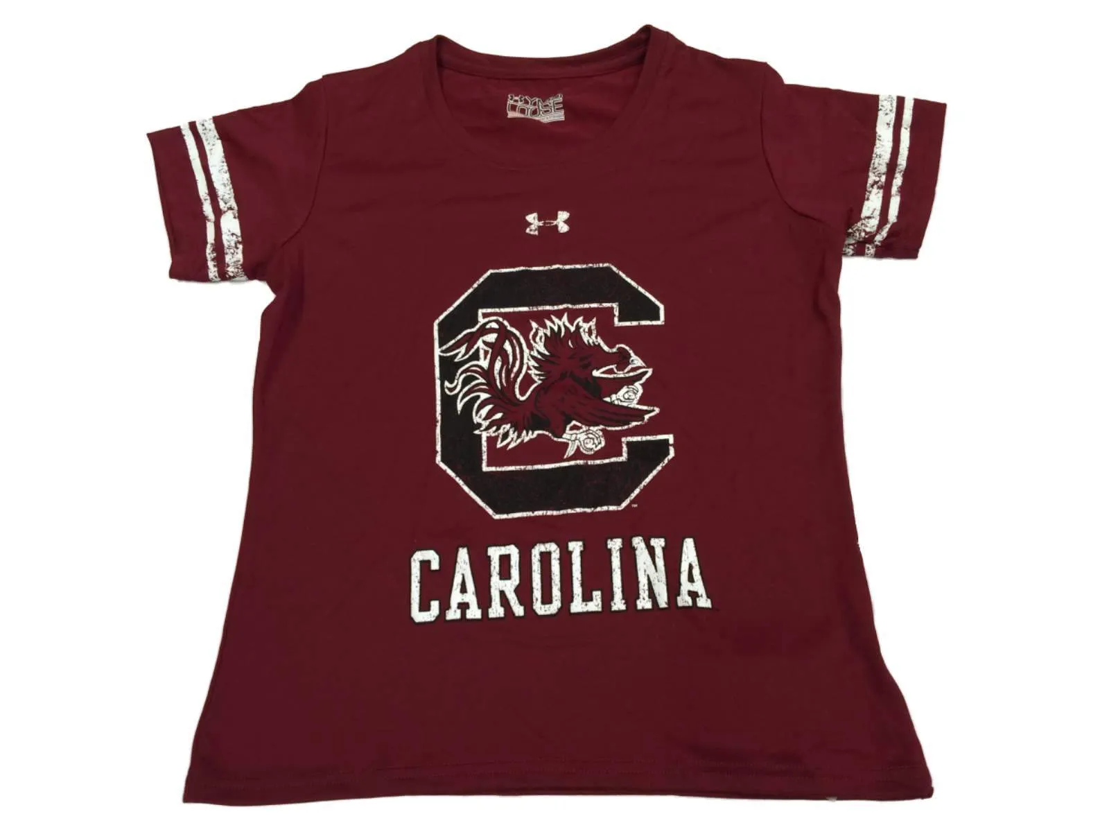 South Carolina Gamecocks Under Armour YOUTH Red Anti-Odor HeatGear T-Shirt (M)