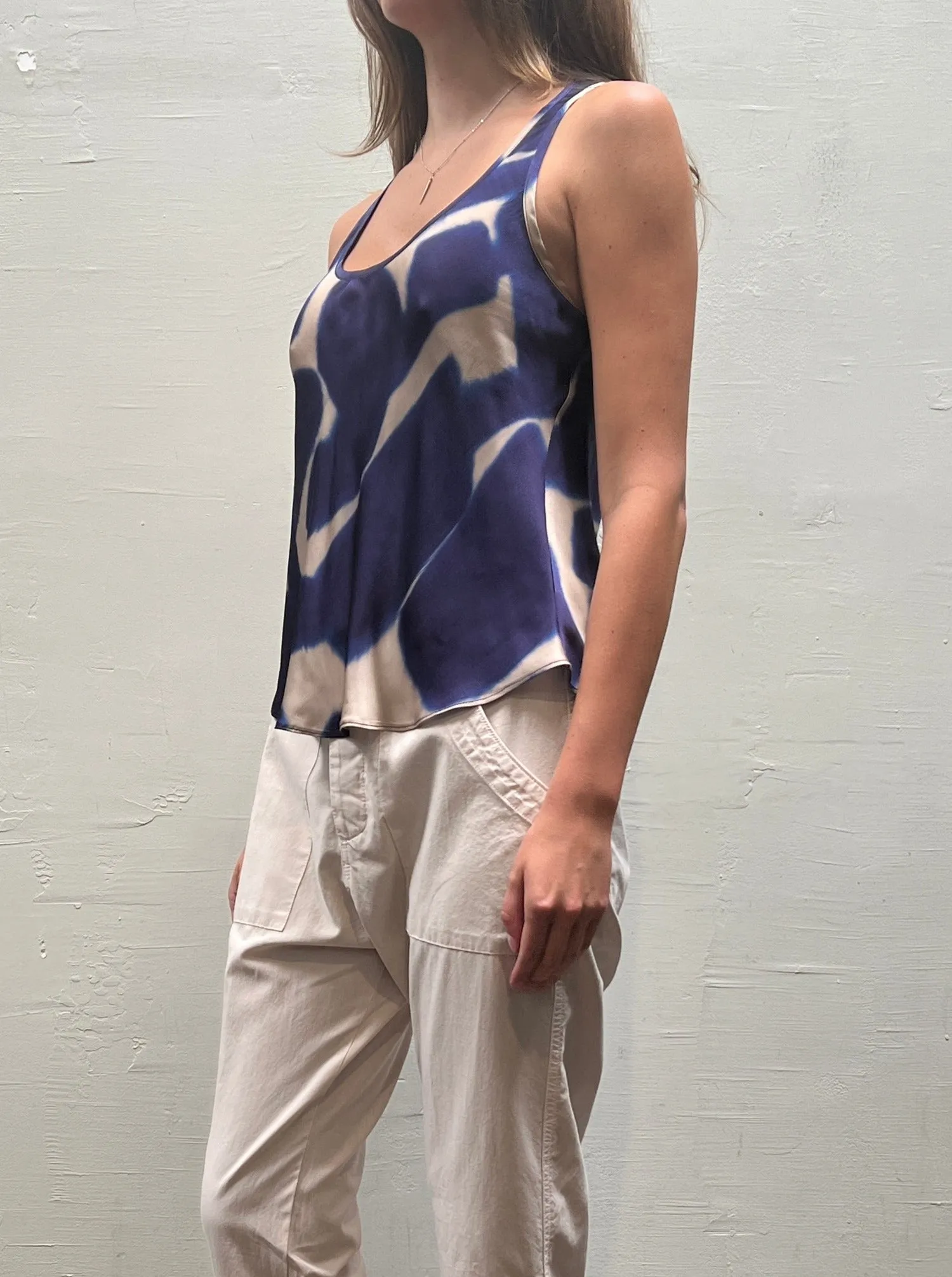 Tate Tank in Silk - Royal Giraffe *Final Sale*