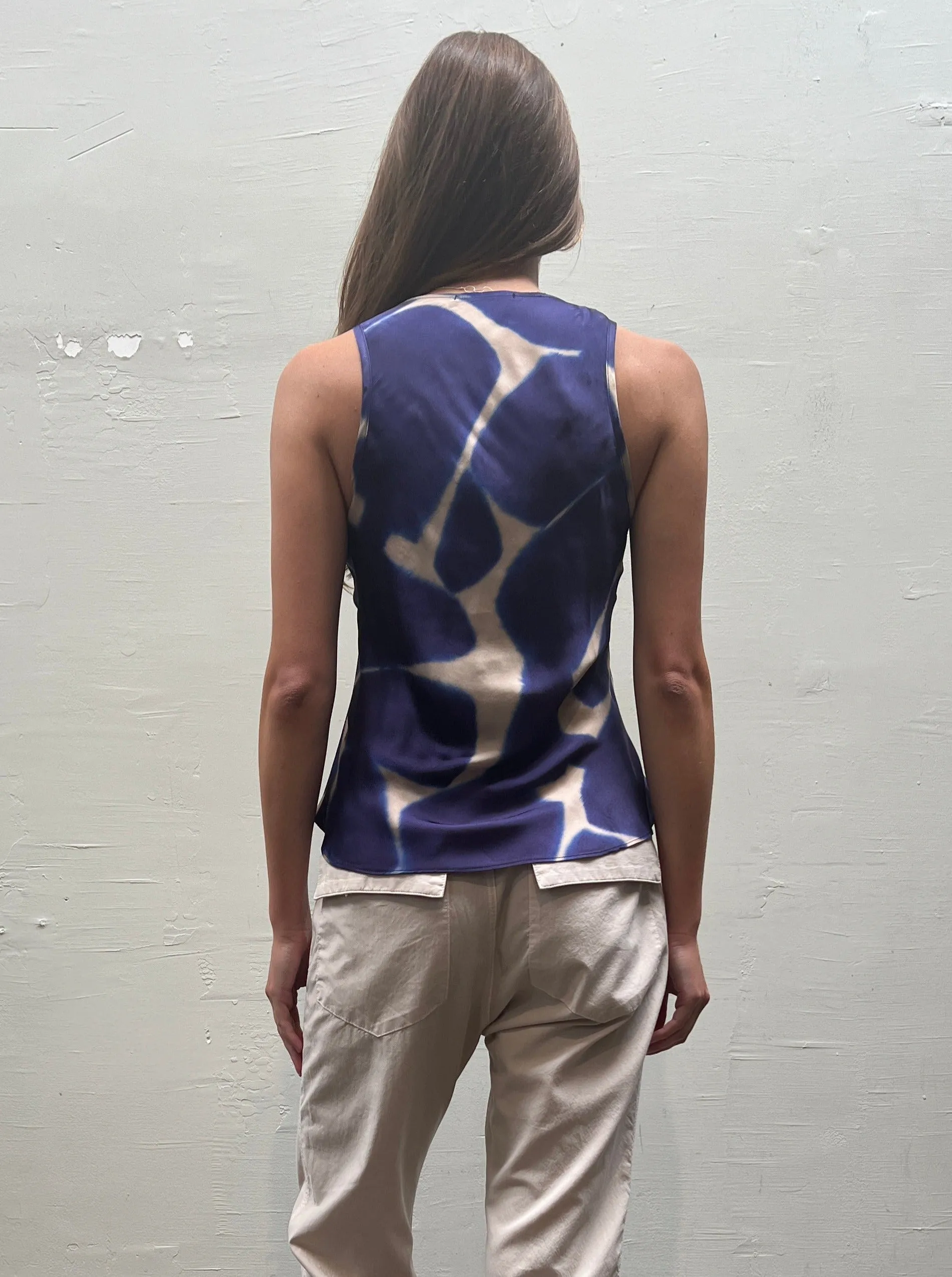 Tate Tank in Silk - Royal Giraffe *Final Sale*